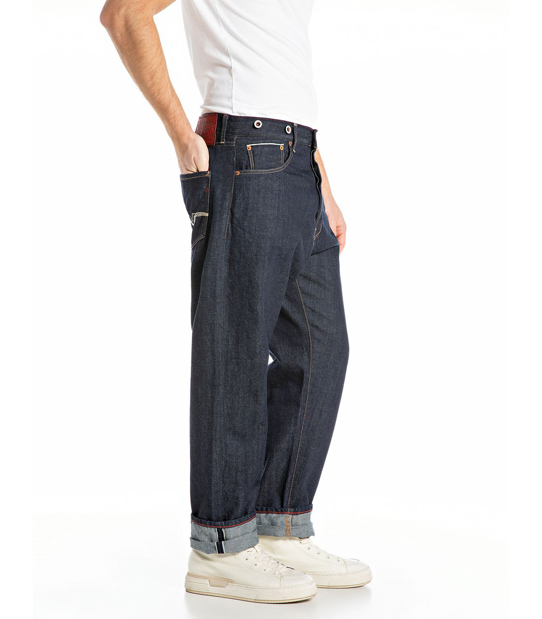 リラックステーパードLUIYS セルビッジインディゴデニム 詳細画像 ダークブルー 4